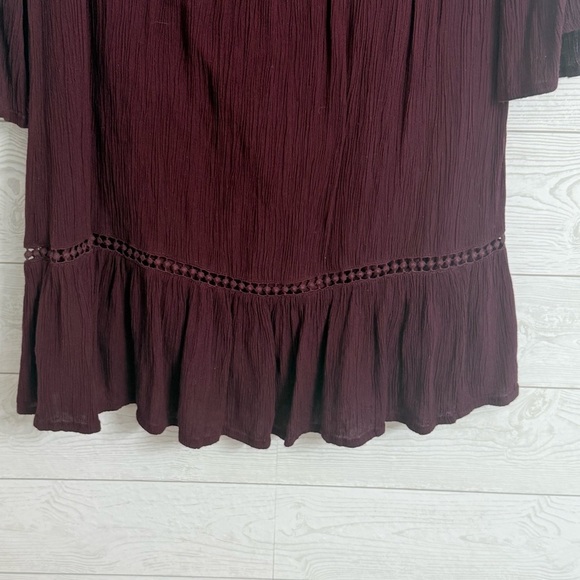 Plum Rayon Cotton Women’s Cut Out Shoulder Mini Dress. Size S - Picture 6 of 7